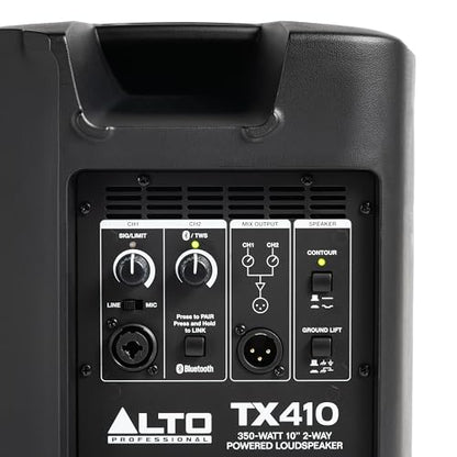 Alto TX410 350W 10" Powered PA Speaker | TWS Bluetooth, 2-Channel Mixer, and Monitor Mode for Bands, DJs, Rehearsals, and Venues - size: 10" PA Speaker