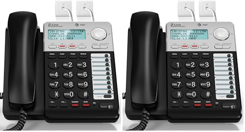AT&T ML17929 2-Line Corded Telephone, Black (Pack of 2) - size: One Size (Pack of 2)