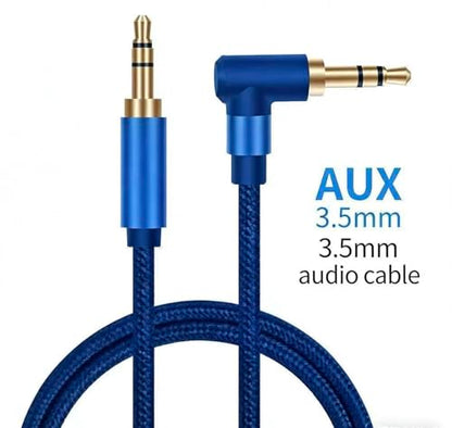 3.5mm Nylon Braided Aux Cable Cord 5ft/1.5m 2 Pack,Hi-Fi Sound, Audio Auxiliary Input Adapter Male to Male for Headphones, Car, Home Stereos, Speaker, iPhone, iPad, iPod, Echo & More