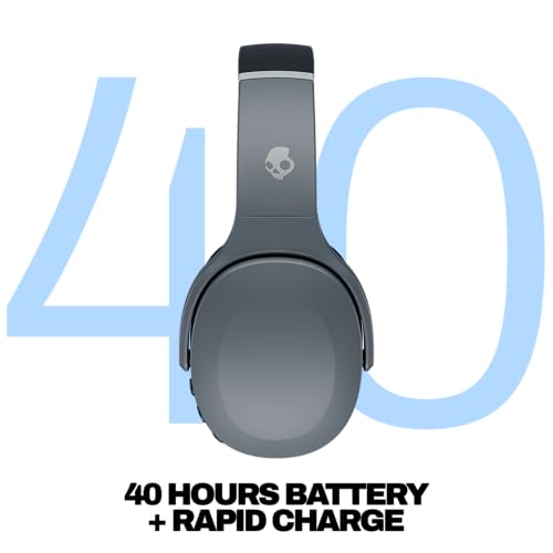 Skullcandy Crusher Evo Wireless Multi-Sensory Bass Headphones - Chill Grey | Bluetooth, Noise Isolating Over-Ear Fit, 40 Hours Battery, Microphone, Working Out, Gym, Travel, Studying, Music - color: Chill Grey