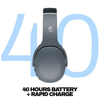 Skullcandy Crusher Evo Wireless Multi-Sensory Bass Headphones - Chill Grey | Bluetooth, Noise Isolating Over-Ear Fit, 40 Hours Battery, Microphone, Working Out, Gym, Travel, Studying, Music - color: Chill Grey