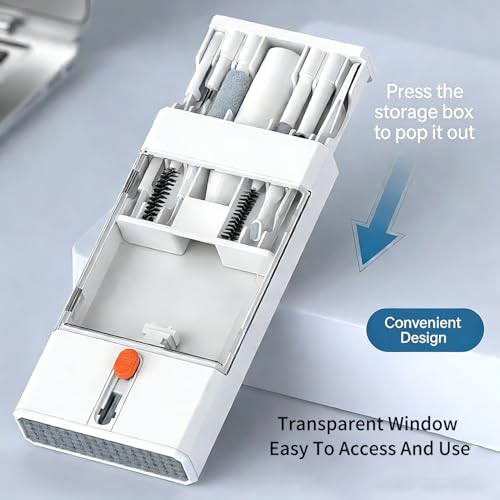 22 in 1 Multifunctional Cleaner Kit for AirPods and Electronic Devices, Keyboard, Laptop for iPad, iPhone, Camera, Earbuds, with Retractable Brush, Keycap Puller, Spray & Microfiber Cloth - size: 22 in 1