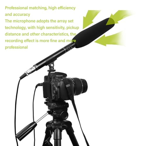 Shotgun Microphone, High Sensitivity, Dual Pickup Modes, All Metal Casing, Compatible with SLR Cameras, Rich Accessories