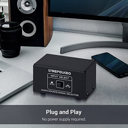 Audio Switcher 3.5mm 2 in 1 Out/1 in 2 Out A/B Switch Stereo Audio Splitter Box with No Distortion 3.5mm Jack for Switching Between Computer Speakers and Headphones - size: 3.5mm jack