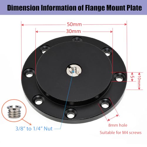 Camera Wall Mount Flange with 3/8" to 5/8" Microphone Desktop Mounts - size: 1