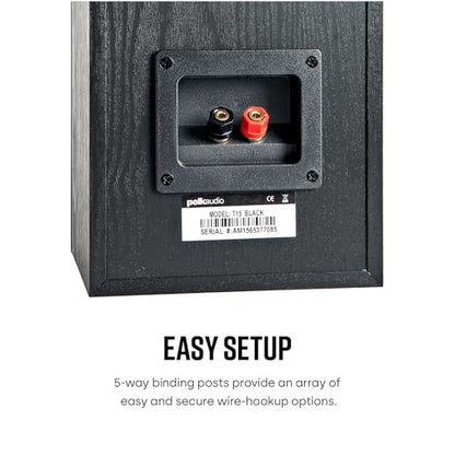 Polk Audio T15 100 Watt Home Theater Bookshelf Speakers, Black, 1 Pair - style: Bookshelf Speaker