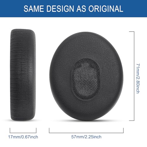 Ear Pads Replacement for Bose QuietComfort 3 On-Ear Headphones | Earpads Cushions for Bose QC3 OE1 with Memory Foam Protein Leather (Black)