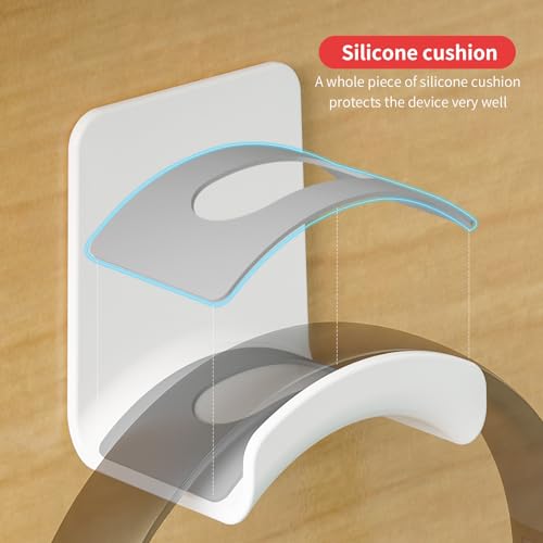 Universal Game Headphone Stand Headset Hook Adhesive Headphone Hanger for Ear Headphone, Game Accessories (Wall Mount White) - color: Wall mount White