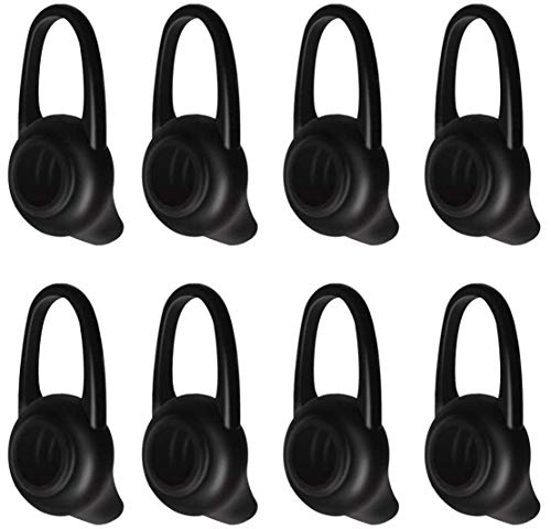 D & K Exclusives Ear Tips Soft Replacement Earbuds Soft Silicone Gel Cover Pads 8 PCS for Headset Earpiece, Active InEar Headphones Earphones - Black (Small) - size: Small
