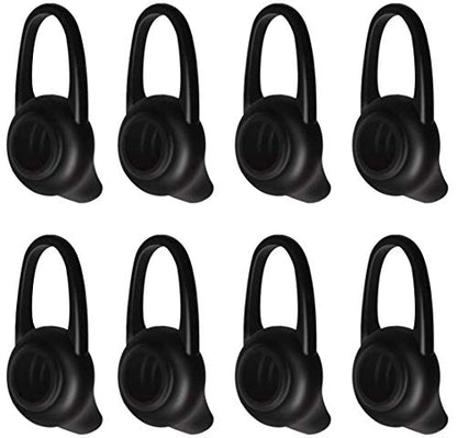 D & K Exclusives Ear Tips Soft Replacement Earbuds Silicone Gel Cover Pads 8 PCS for Headset Earpiece, Active InEar Headphones Earphones - Black (Small | Medium) - size: Small | Medium
