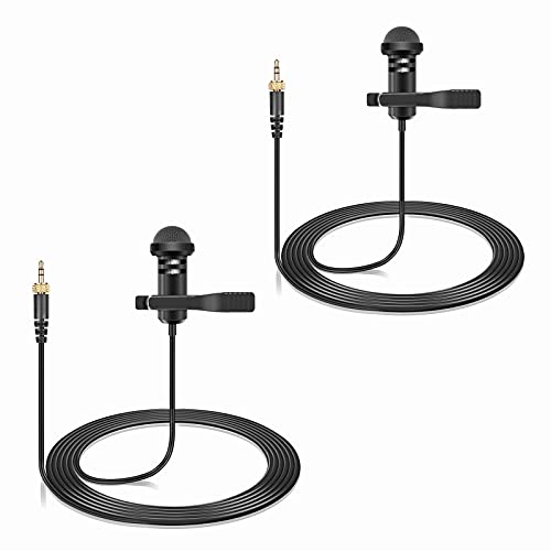 2-Pack Lavalier Lapel Microphone for Sennheiser Wireless Transmitter, 3.5mm | Omnidirectional Condenser Mic with Screw Lock for YouTube, Lectures, Living Performance