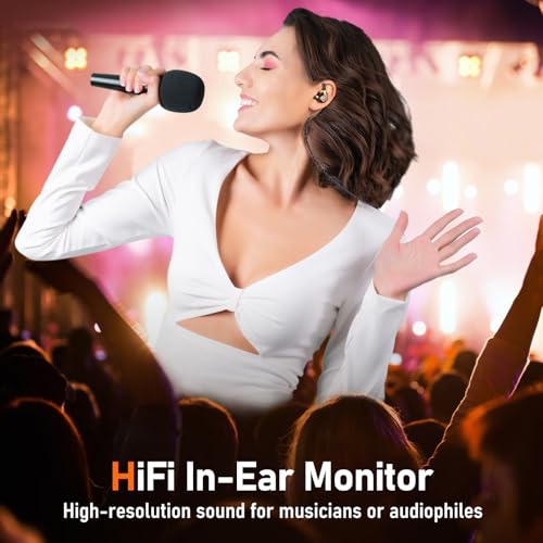 Audiovance Vibes 202M HiFi Wired Earbuds in-Ear Monitor Headphones with Mic | Clear Sound, Deep Bass, Noise-Isolating Ear Buds, Silver-Plated Cord, Gaming IEM Earphones, Comfort Fit, Case, 3.5mm Plug