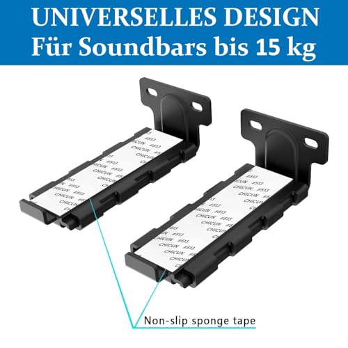 Soundbar Mount | Works with All Soundbar Including Samsung, Sony, Vizio, LG, & More | Depth Adjustable Sound Bar Mounts Under TV Bracket (Black: V02) - color: Black: V02