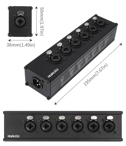 3Pin XLR & 1/4 TRS 6 Female to 1 XLR Male Splitter,6 Way XLR Six-Input and one-Output Parallel Connection Adapter,Four Microphone inputs Converted to one Output,6 in to 1 Out Aduio Splitter - color: XLR 1M TO 6F