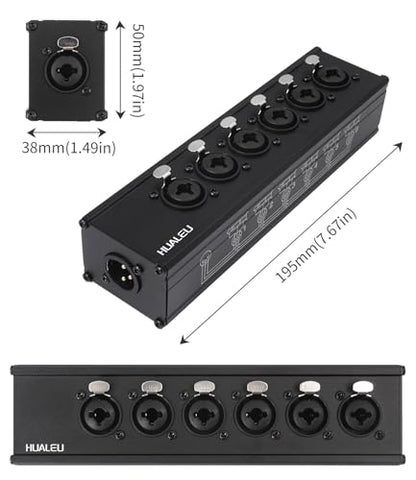 3Pin XLR & 1/4 TRS 6 Female to 1 XLR Male Splitter,6 Way XLR Six-Input and one-Output Parallel Connection Adapter,Four Microphone inputs Converted to one Output,6 in to 1 Out Aduio Splitter - color: XLR 1M TO 6F
