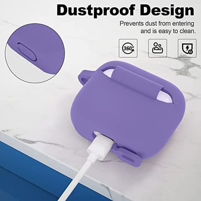 Compatible with AirPods 3 Case, Protective Silicone Cover for AirPods 3rd Generation Case 2021, Wireless Charging - Lavender - color: B-Lavender
