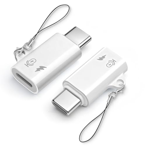 USB-C to Lighting Wireless Lavalier Microphone Adapter (2-Pack), Male USB-C to Female Light-ing, Compatible for Microphone/Charging