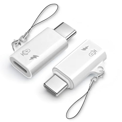 USB-C to Lighting Wireless Lavalier Microphone Adapter (2-Pack), Male USB-C to Female Light-ing, Compatible for Microphone/Charging