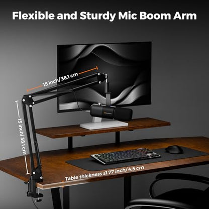 NearStream AM10X USB/XLR Dynamic Podcast Microphone with Boom Arm