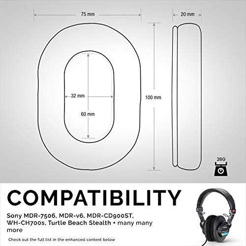 Brainwavz Replacement Micro Suede Earpads for SONY MDR 7506, V6, CD900ST, Memory Foam Ear Pad & Suitable for Other On Ear Headphones, Micro Suede Black - color: Micro Suede Black