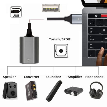 xiwai USB Type-A to SPDIF Toslink Audio Optical Jack Opt USB2.0 Male to Digital Optical Fiber Optic Sound Interface Female Adapter Wire for Desktop Laptop 20cm - style: Type-A to Toslink Female