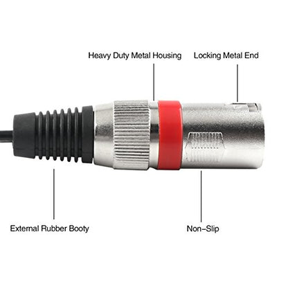 1/4 TRS to Dual XLR Male Y-Splitter Stereo Breakout Cable 1/4 inch(6.35mm) to 2 XLR Patch Cable - 3.3 FT/1m - size: 3 feet