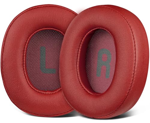 SOULWIT Earpads Replacement for JBL Tune 700BT, 710BT, 720BT, 750BTNC, 760NC, 770NC Wireless Over-Ear Headphones, Ear Pads Cushions with Soft Protein Leather and High-Density Foam - Red - color: Red