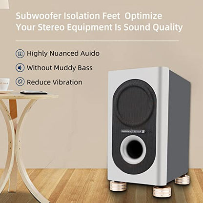 4Pcs Audio Isolation Feet Load 400KG Anti Vibration Pads 40 * 20mm(Gold) | Aluminum Hifi Isolation Footer with Threaded Screw&Adhesive fit Speaker/amplifier/turntable/subwoofer/Record Player/Equipment - color: Gold