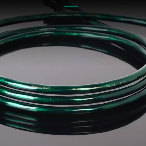 M/M Digital Audio Coaxial Cable [Silver-Plated | Copper Core | 17AWG], RCA Coaxial Cable, 2RCA Male to 2RCA Male L/R Sound Digital Coaxial Audio Cable, Emerald - size: 9.8FT/3M