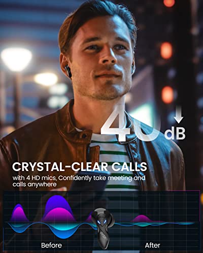 EKSA Wireless Gaming Earbuds, Bluetooth Headphones for Mobile Gaming, Switch, Music - 38ms Ultra Low Latency - 36 Hours Playtime - Game/Music Mode - Built in Mic - Noise Isolation