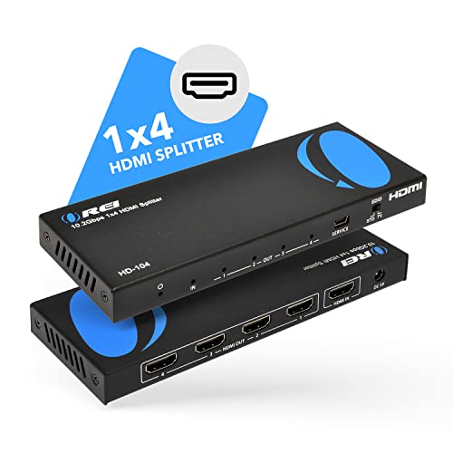 OREI HDMI Splitter 1 in 4 Out – 4K@30Hz HDMI 2.0 Splitter with HDCP 1.4, EDID Management, and LPCM/Dolby/DTS Audio Support–Compact Plug & Play Design (Pack of 2) - size: 1x4 (Pack of 2)