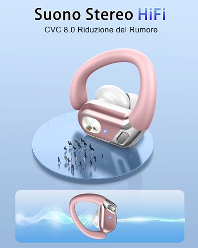 Wireless Earbuds, Bluetooth 5.4 Headphones Sport, 50H Deep Bass Sound Over Ear Buds with 4 ENC Noise Cancelling Mic, Dual LED Display, IP7 Waterproof Earphones with Earhook for Workout/Running/Gym | Sport, Over Ear Buds, 4 ENC Noise Cancelling Mic, Dual L