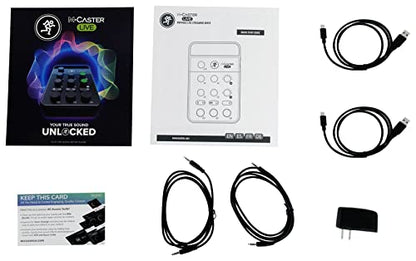 Mackie M-Caster Live Portable Streaming Mixer, Ultra-Compact, USB Connectivity, Customizable RGB Lighting, Connects to Smartphone (Black - 2053280-00) Bundle with 1-YR CPS Enhanced Protection Pack