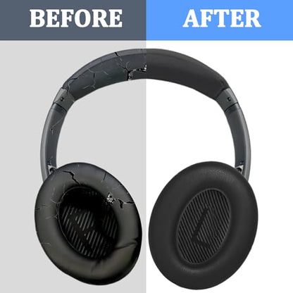Adhiper Ear Pads Cushions + Headband + Silicone Earpads Cover +Headband Cover Protector Accessories Repair Kit for Bose QuietComfort 35 QC35, QC35 ii Over-Ear Headphones - Black