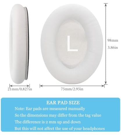 QC45 Replacement Ear Pads are Compatible with Bose QuietComfort 45 (QC45)/QuietComfort SE (QC SE) Headphones. Akkiv Earpads Cushions with Protein Leather and Memory Foam (Milky White) - color: milky white