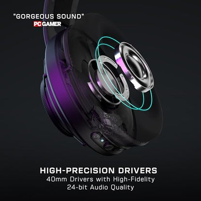 Turtle Beach Atlas Air Wireless Open-Back Headset for PC, PS5, PS4, Mobile | PlayStation, 24-Bit High-Fidelity Audio, Adjustable Mic, Rechargeable 50-Hr Battery, Memory Foam Cushions, Lightweight, Black