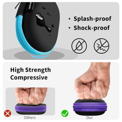 5 Pack Earbud Case Storage Bag with Carabiner for Headphones, Oval - color: A3-Oval-green+blue+red+orange+purple