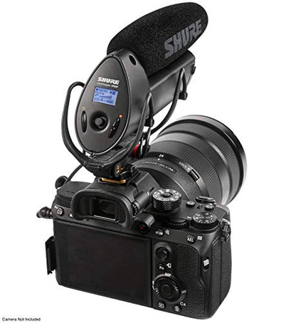 Shure VP83F LensHopper Camera-Mounted Condenser Shotgun Microphone with Integrated Digital Flash Recording - Windscreen, Superior RF Immunity, Backlit LCD, 5-Position Joystick, Rycote Lyre Shock Mount - style: Integrated Flash