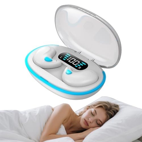 Bluetooth Invisible Sleep Earbuds Wireless Small Flat Sleeping Headphones - color: White