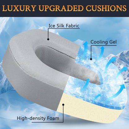 SOULWIT Cooling Gel Earpads Replacement for Logitech G733/G535/G335 Lightspeed Wireless Gaming Headset, Ear Pads Cushions with Comfort Noise Isolation Foam - Grey - color: Grey
