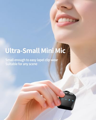 Wireless Lavalier Microphone for iPhone/Android With Charging Case, Intelligent Noise Cancelling,Plug-Play Wireless Lapel Mic for Tiktok, Youtube, Video Recording, Vlog, Live Streaming