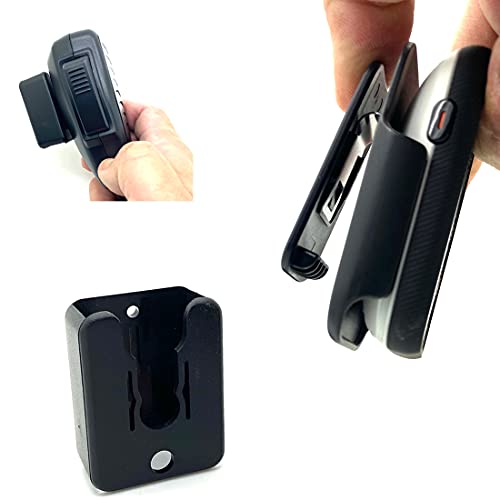 Universal Ham CB Radio Microphone Mic Hanger Holder Mount with Adhesive back, Pre Drill Holes & Single T Tab connection