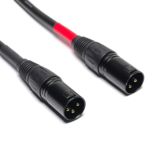 1/4 Inch to 3-pin XLR Cable, 6.35mm Quarter inch TRS Male to XLR Male Microphone Balanced Cable (1FT) - size: 1FT