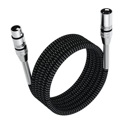 FIBBR XLR Cable 6ft/2M, Microphone Cable Nylon Braided XLR Male to Female Heavy Duty Balanced Microphone Cord Compatible with Preamps/Speaker Systems and More - size: 2m/6ft