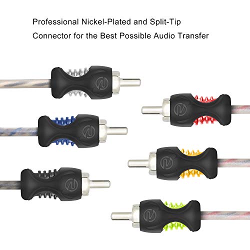 RECOIL RCI617 17ft 6-Channel RCA Audio Cable Twisted Pair Noise Reduction | 100% Oxygen Free Copper - style: 17ft 6-Channel RCA