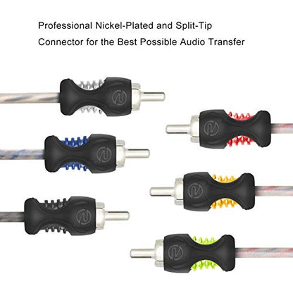 RECOIL RCI617 17ft 6-Channel RCA Audio Cable Twisted Pair Noise Reduction | 100% Oxygen Free Copper - style: 17ft 6-Channel RCA