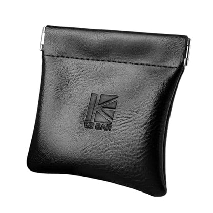 1PCS KBEAR BP01 in Ear Monitor Case for IEMS, Mini Portable PU Leather Headphones Case with Spring-loaded Closure for KZ ZS10 PRO, ZAR, ZAS, Earbuds, IEMs Cable, Eartips, Chargers (Black, Small- 1PCS) - size: SMALL - 1PCS