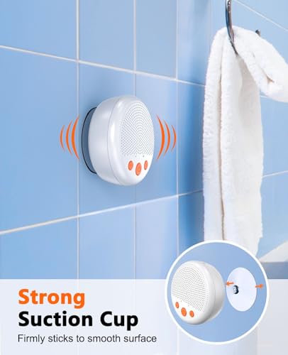 LENRUE Shower Speaker, Bluetooth Waterproof Speaker Wireless, Portable Speakers with Clear Loud Sound, Suction Cup, Lanyard, Ideas Gifts - color: Beige
