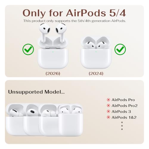 for AirPods 5/4 Case (2026/2024) with Double Safety Lock,Blue White Stripes - color: Blue White Stripes, size: AirPods 5/4 Case (2026/2024)