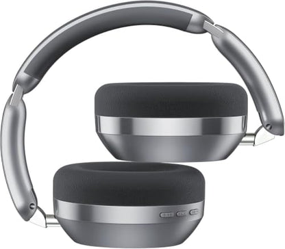 Wentronic Y04 Bluetooth Headphones Active Noise Cancelling Wireless Over Ear Headphones Foldable High Sound Quality Headphones with Soft Ear Cushion for Travel - Grey - color: Grey